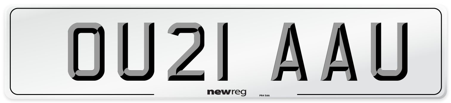 OU21 AAU Number Plate from New Reg